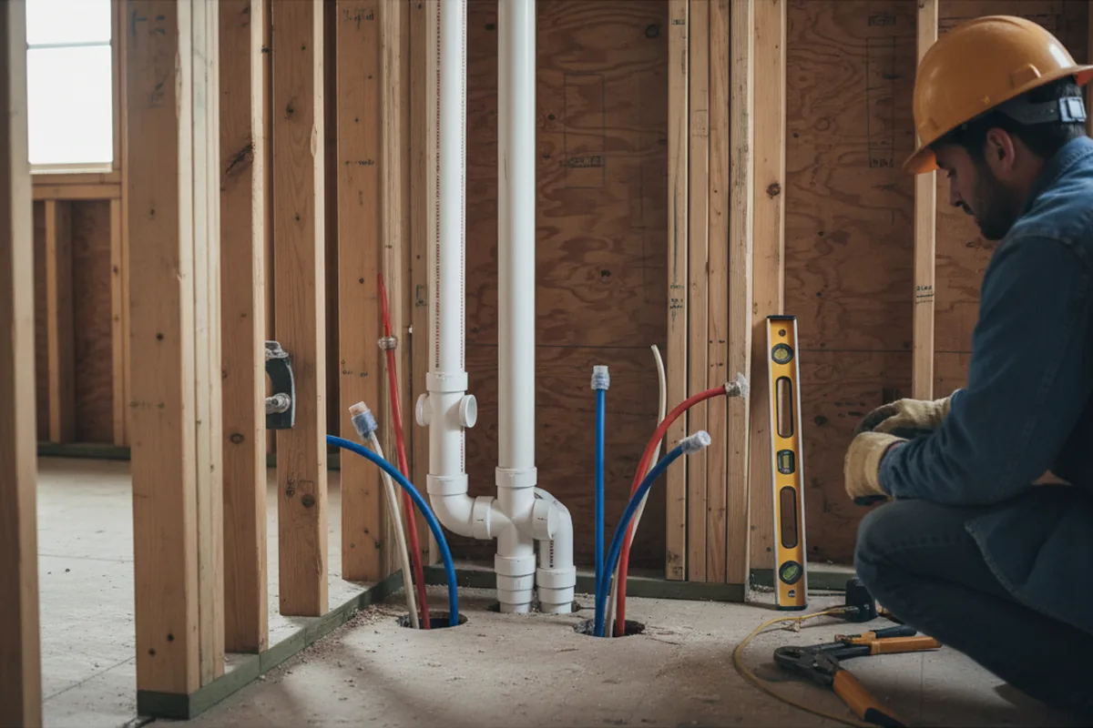 Drain and supply rough-in during Toilet Repair and Installation in Peyton